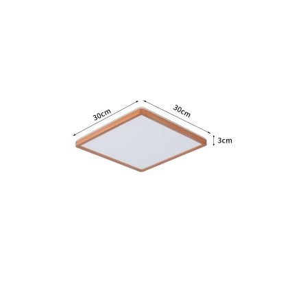 Brilagi - Luminaria LED de techo para baño ULTRA SLIM, 18W, 230V, 30x30 cm, oro rosa, IP54