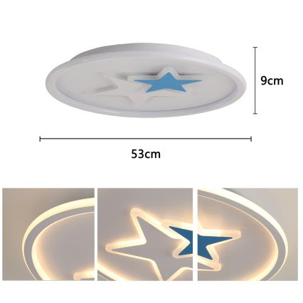 Brilagi - Lámpara LED de techo para niños STARS LED/35W/230V, diámetro 53 cm