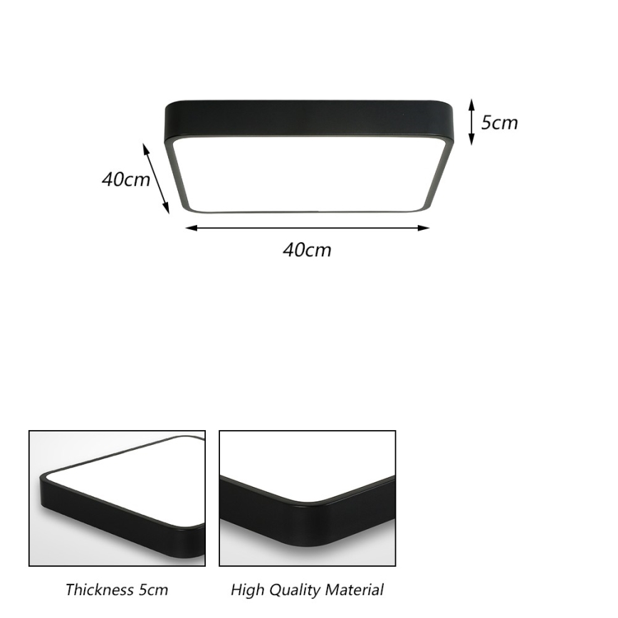 Brilagi - Lámpara de techo LED POOL LED/36W/230V 3000/4500/6000K 40x40 cm negra