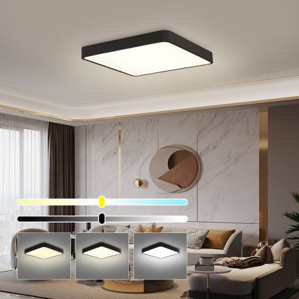 Brilagi - Lámpara de techo LED POOL LED/48W/230V 3000/4500/6000K 50x50 cm negra