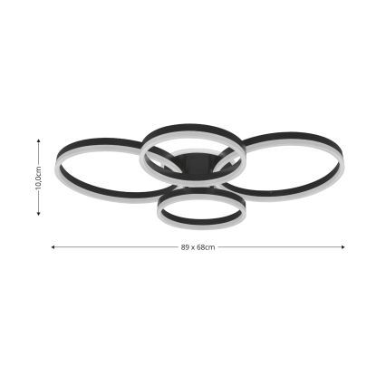 Brilagi - Lámpara de techo LED regulable ORBITS LED/52W/230V 3000/4000/6000K + mando a distancia