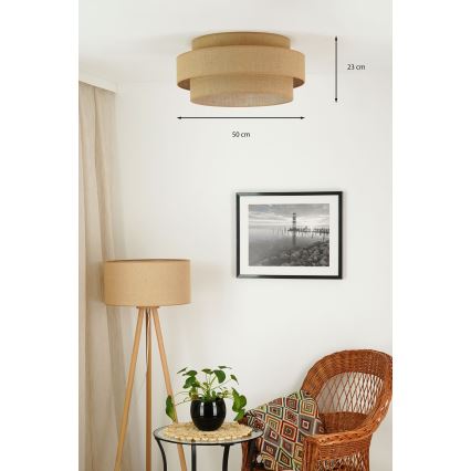 Brilagi - Lámpara de techo LED SPACE YUTE LED/12W/230V Ø 50 cm 3000K/4000K/6400K beige