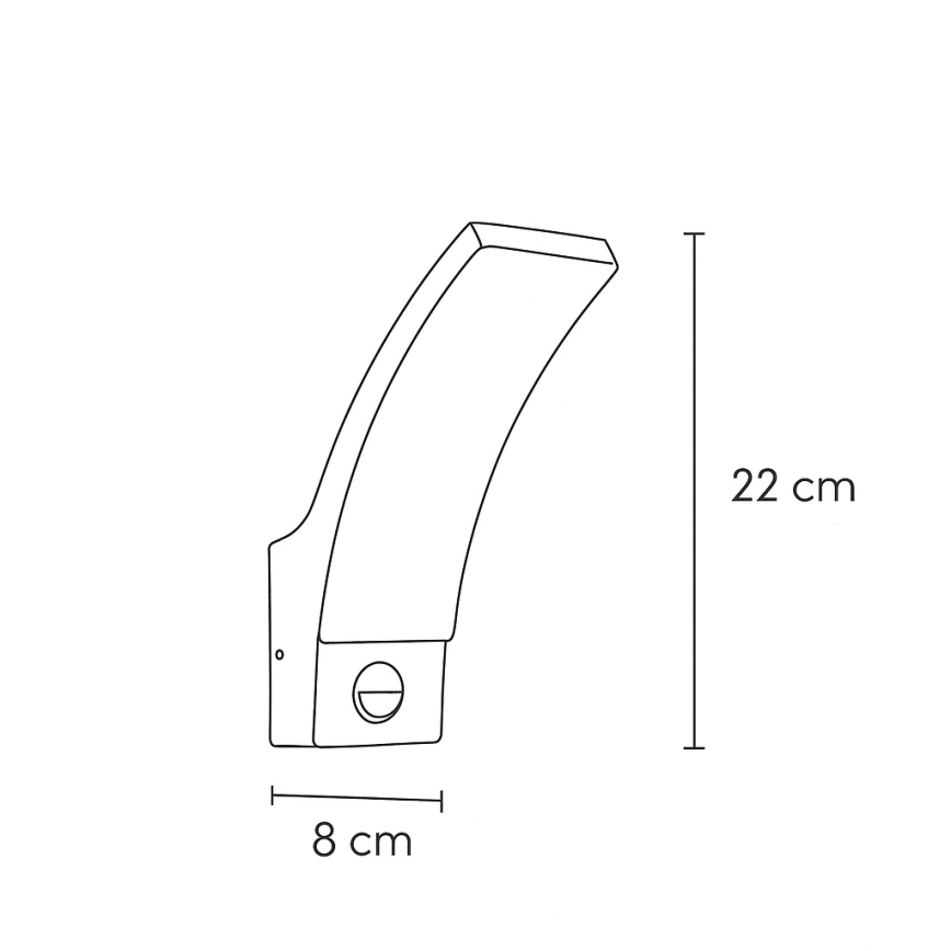 Brilagi - Lámpara de pared LED para exterior con sensor ARCELO LED/9W/230V IP44