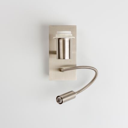 Brilagi - Aplique de pared LED flexible NUBILA 1xE27/25W/230V + LED/3W cromo mate/naranja