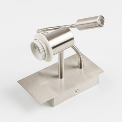 Brilagi - Aplique de pared LED flexible NUBILA 1xE27/25W/230V + LED/3W cromo mate/naranja