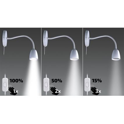 Brilagi - Lámpara flexible LED regulable LED/4W/230V blanca