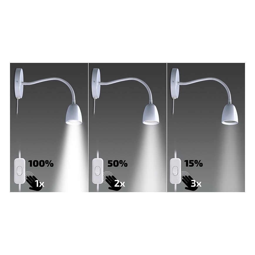 Brilagi - Lámpara flexible LED regulable LED/4W/230V blanca
