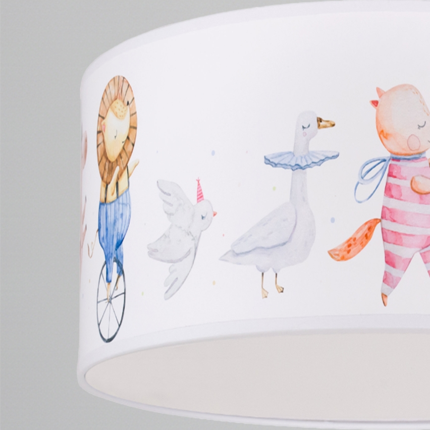 Brilagi - Lámpara LED infantil colgante BOBO, 1xE27/10W/230V, Ø 35 cm, blanca con motivos de animales