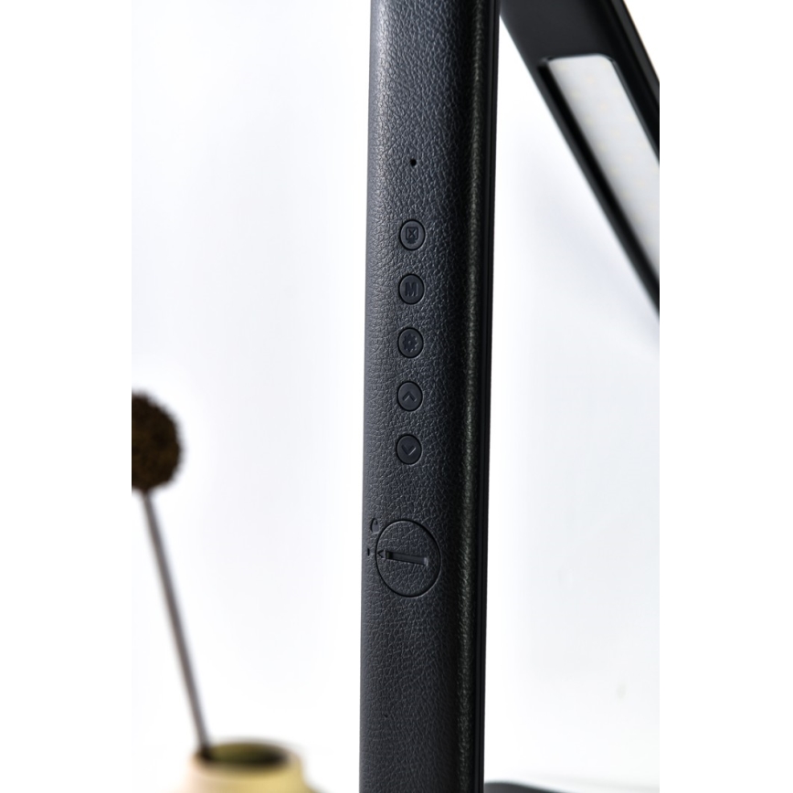 Brilagi - Lámpara de mesa LED regulable con cargador inalámbrico QI y USB REGINA LED/8,5W/230V negro