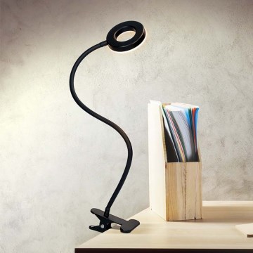 Brilagi - Lámpara LED regulable con clip ORBELA LED/8W/230V 3000/4000/5000K negro