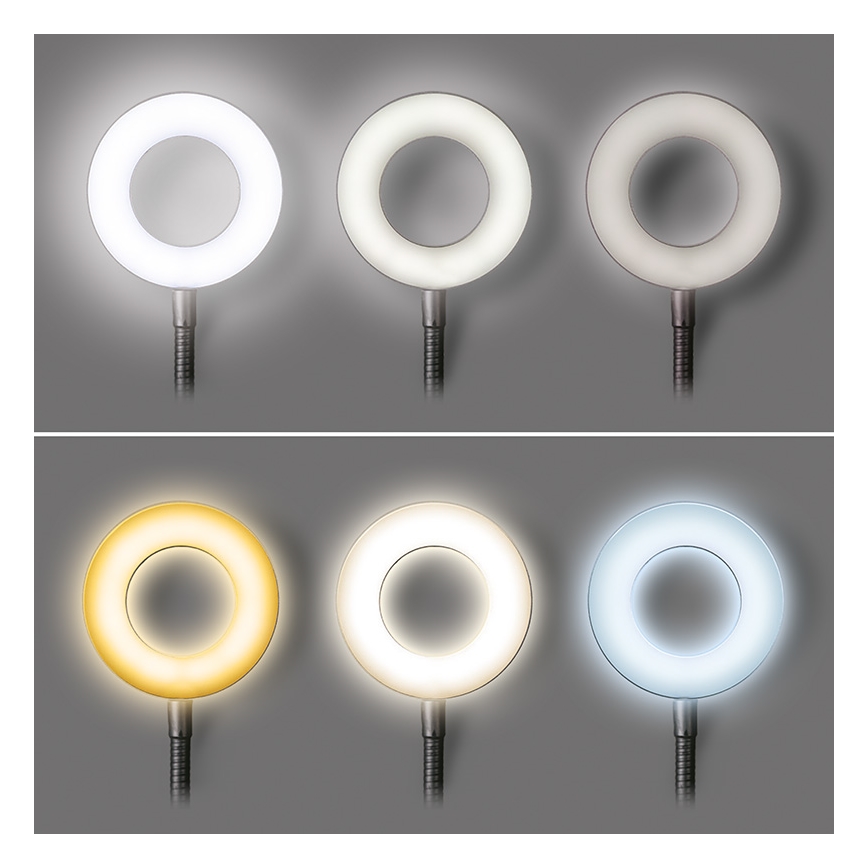 Brilagi - Lámpara LED regulable con clip ORBELA LED/8W/230V 3000/4000/5000K negro