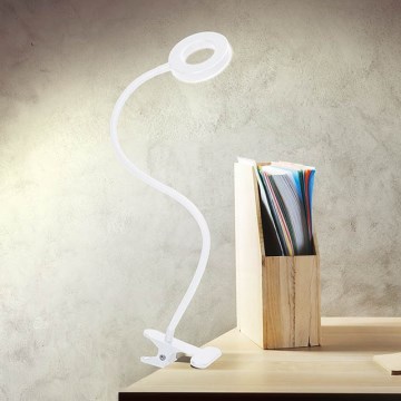Brilagi - Lámpara LED regulable con pinza ORBELA LED/8W/5V 3000/4000/5000K blanca