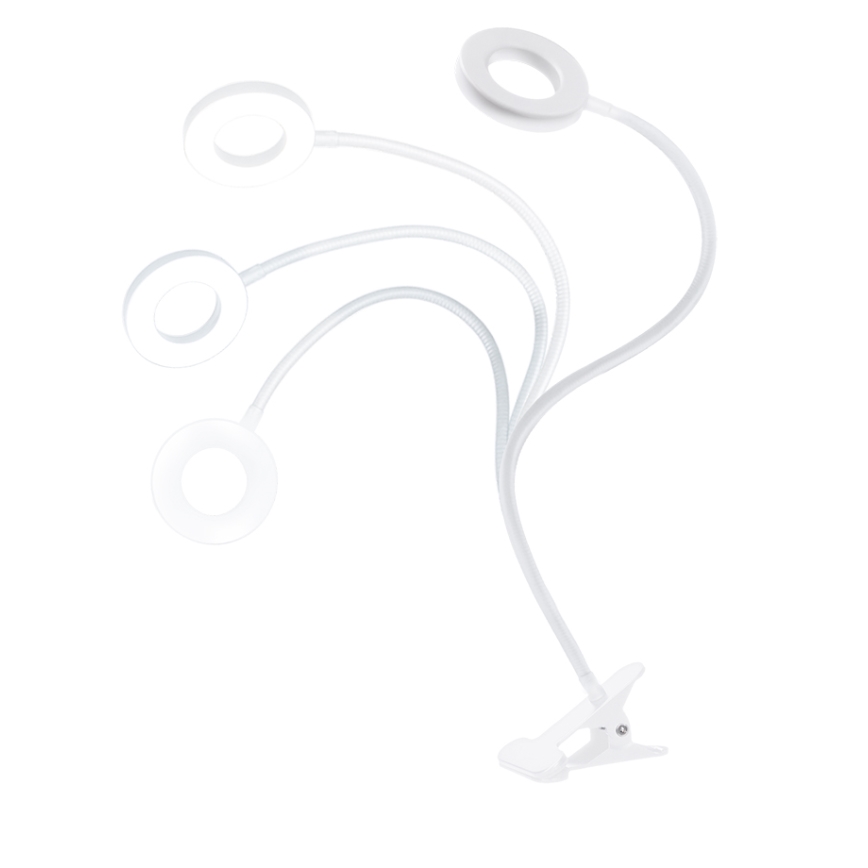 Brilagi - Lámpara LED regulable con pinza ORBELA LED/8W/5V 3000/4000/5000K blanca