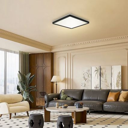 Brilagi - Lámpara LED regulable con sensor de movimiento y crepuscular ULTRA SLIM LED/18W/230V 30x30 cm + mando a distancia