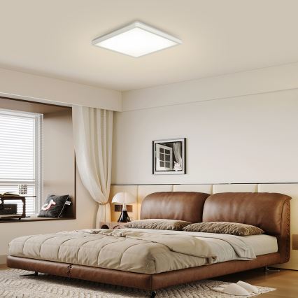 Brilagi - Lámpara LED regulable con sensor de movimiento y crepuscular ULTRA SLIM LED/18W/230V 30x30 cm + mando a distancia