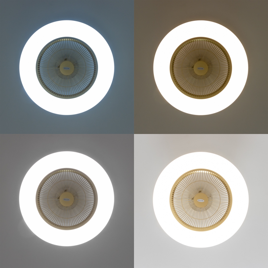 Brilagi - Lámpara LED regulable con ventilador AURA LED/38W/230V 3000-6000K dorado + control remoto