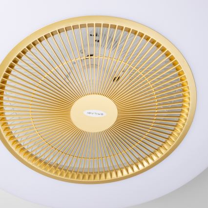 Brilagi - Lámpara LED regulable con ventilador AURA LED/38W/230V 3000-6000K dorado + control remoto