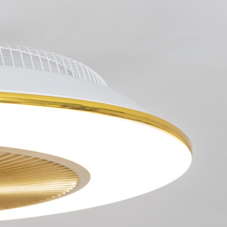 Brilagi - Lámpara LED regulable con ventilador AURA LED/38W/230V 3000-6000K dorado + control remoto
