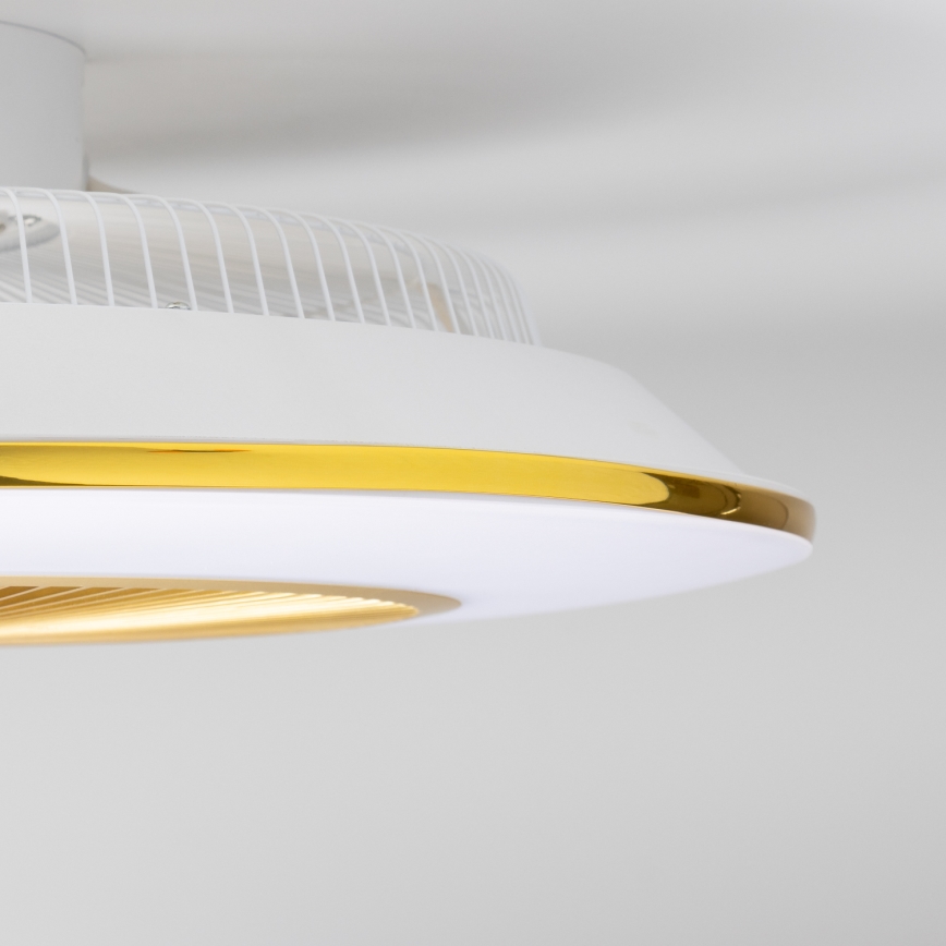 Brilagi - Lámpara LED regulable con ventilador AURA LED/38W/230V 3000-6000K dorado + control remoto
