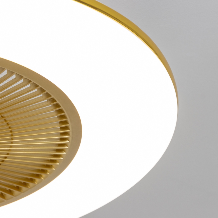 Brilagi - Lámpara LED regulable con ventilador AURA LED/38W/230V 3000-6000K dorado + control remoto