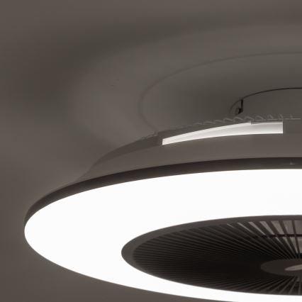 Brilagi - Lámpara LED regulable con ventilador AURA LED/38W/230V 3000-6000K negro + control remoto