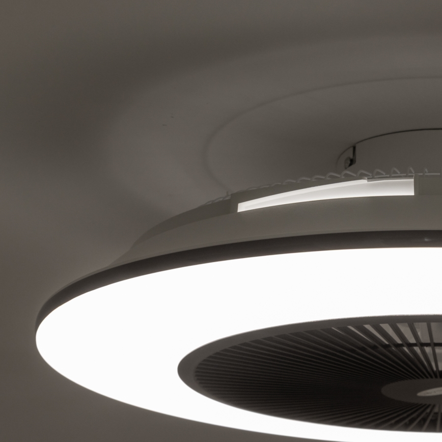 Brilagi - Lámpara LED regulable con ventilador AURA LED/38W/230V 3000-6000K negro + control remoto