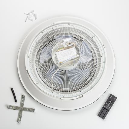 Brilagi - Lámpara LED regulable con ventilador AURA LED/38W/230V 3000-6000K negro + control remoto