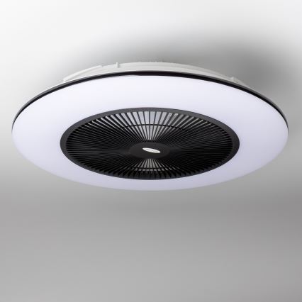 Brilagi - Lámpara LED regulable con ventilador AURA LED/38W/230V 3000-6000K negro + control remoto