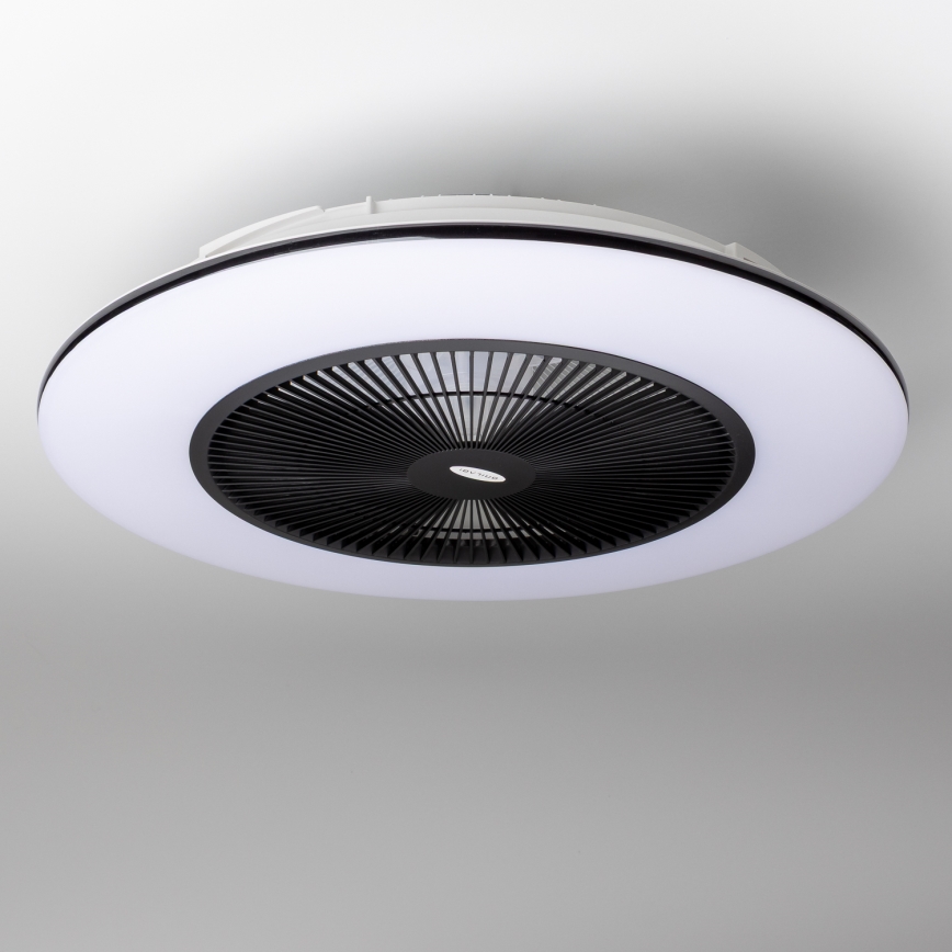 Brilagi - Lámpara LED regulable con ventilador AURA LED/38W/230V 3000-6000K negro + control remoto