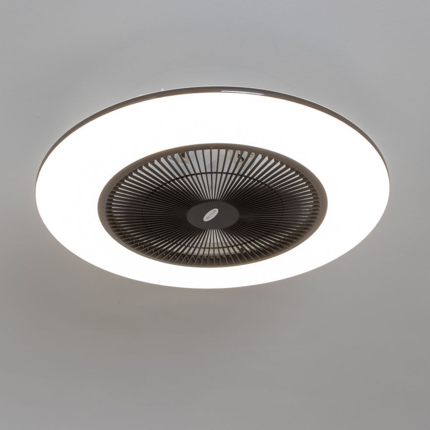 Brilagi - Lámpara LED regulable con ventilador AURA LED/38W/230V 3000-6000K negro + control remoto