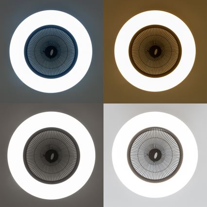 Brilagi - Lámpara LED regulable con ventilador AURA LED/38W/230V 3000-6000K negro + control remoto