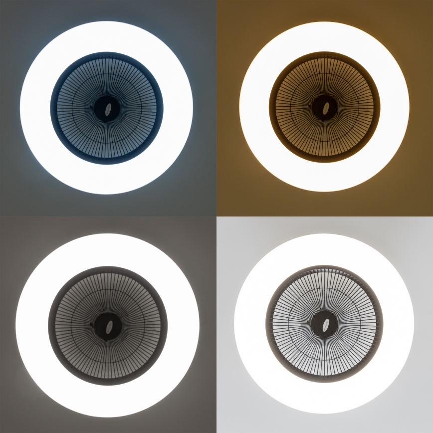 Brilagi - Lámpara LED regulable con ventilador AURA LED/38W/230V 3000-6000K negro + control remoto