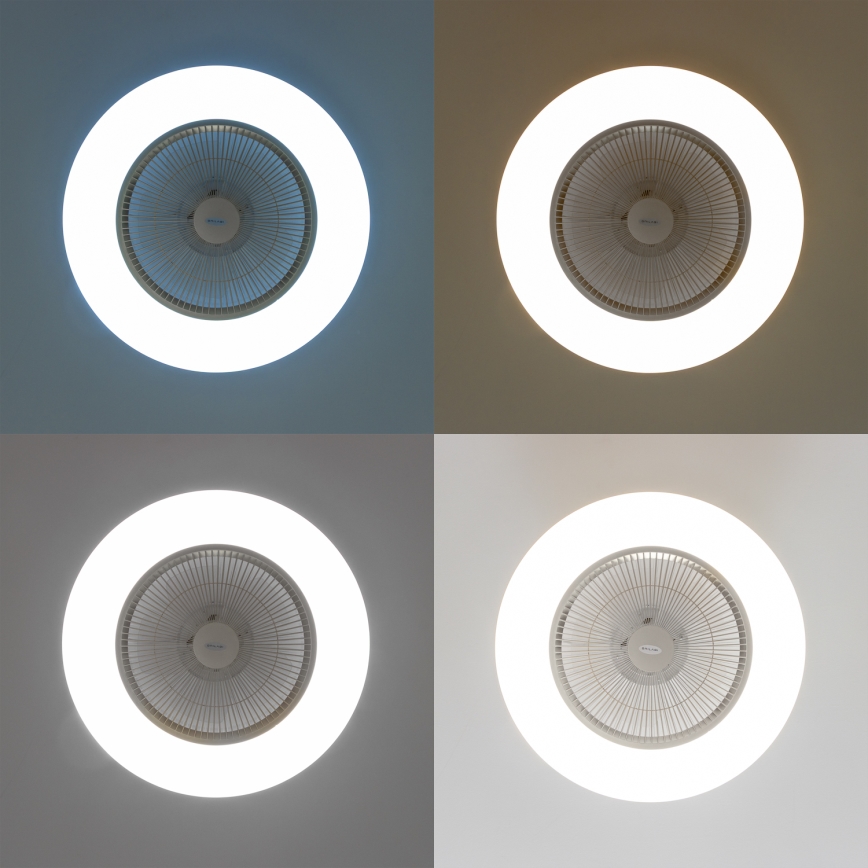 Brilagi - Lámpara LED regulable con ventilador AURA LED/38W/230V 3000-6000K plata + control remoto