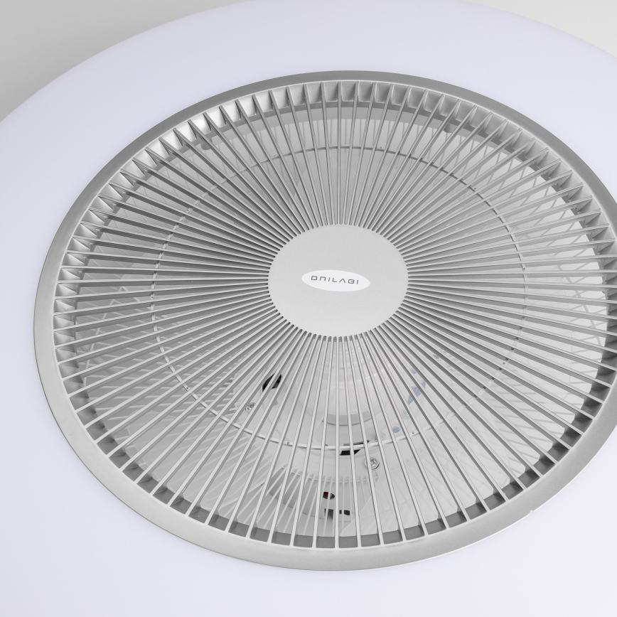 Brilagi - Lámpara LED regulable con ventilador AURA LED/38W/230V 3000-6000K plata + control remoto