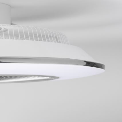 Brilagi - Lámpara LED regulable con ventilador AURA LED/38W/230V 3000-6000K plata + control remoto