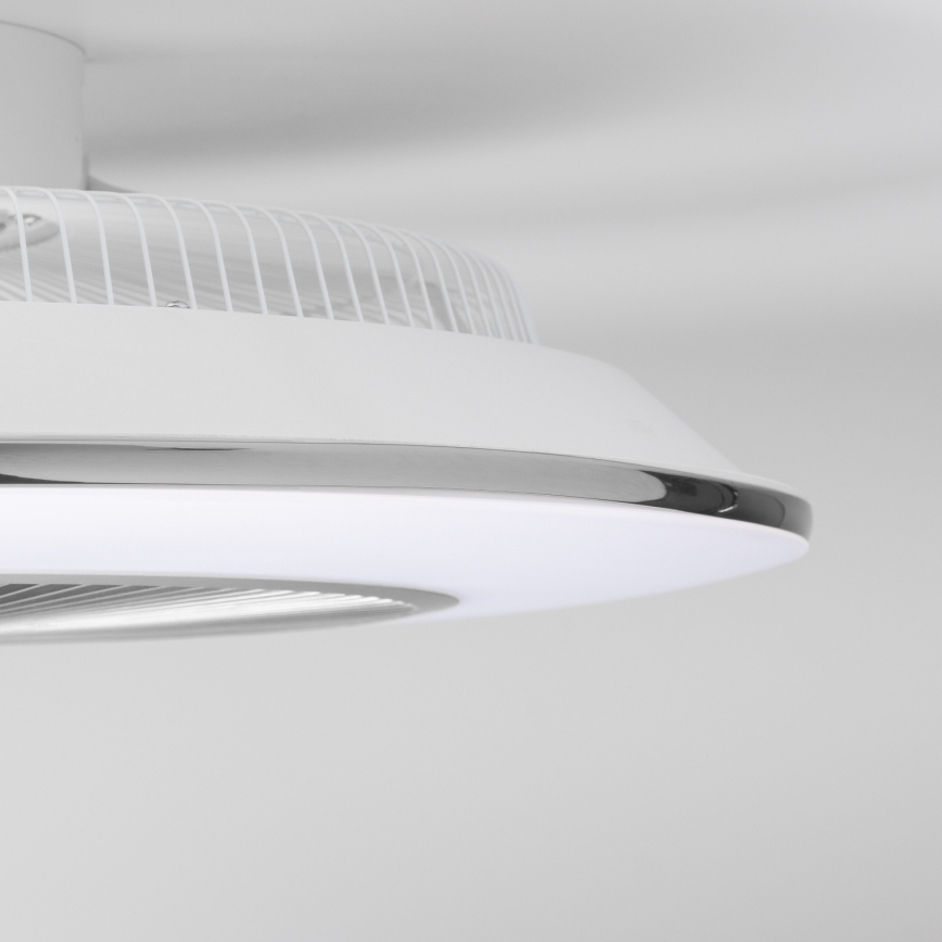 Brilagi - Lámpara LED regulable con ventilador AURA LED/38W/230V 3000-6000K plata + control remoto