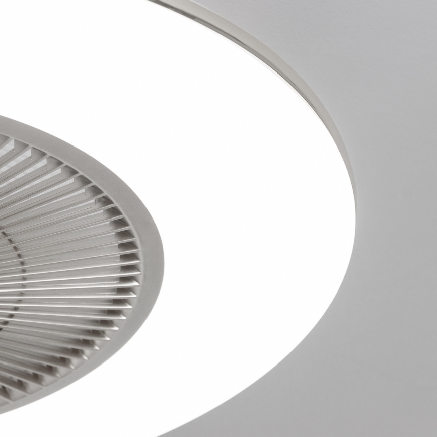 Brilagi - Lámpara LED regulable con ventilador AURA LED/38W/230V 3000-6000K plata + control remoto