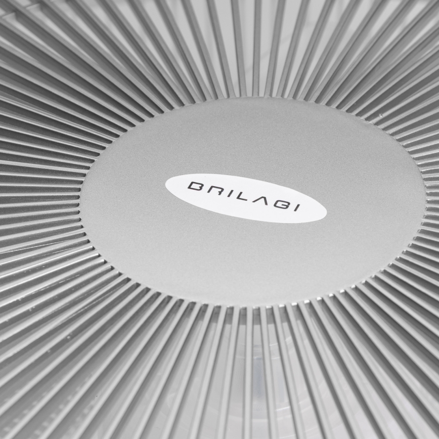 Brilagi - Lámpara LED regulable con ventilador AURA LED/38W/230V 3000-6000K plata + control remoto