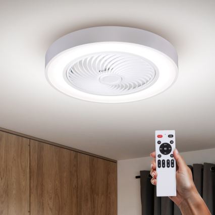 Brilagi - Plafón LED regulable con ventilador LED/30W/230V 3000-6500K blanco + control remoto