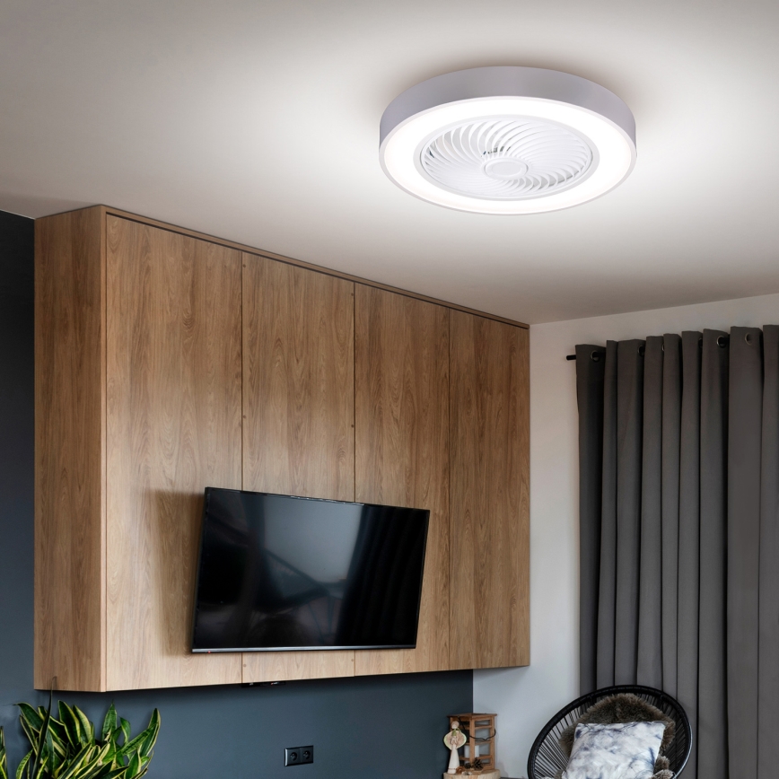 Brilagi - Plafón LED regulable con ventilador LED/30W/230V 3000-6500K blanco + control remoto