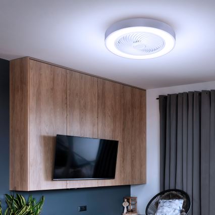 Brilagi - Plafón LED regulable con ventilador LED/30W/230V 3000-6500K blanco + control remoto