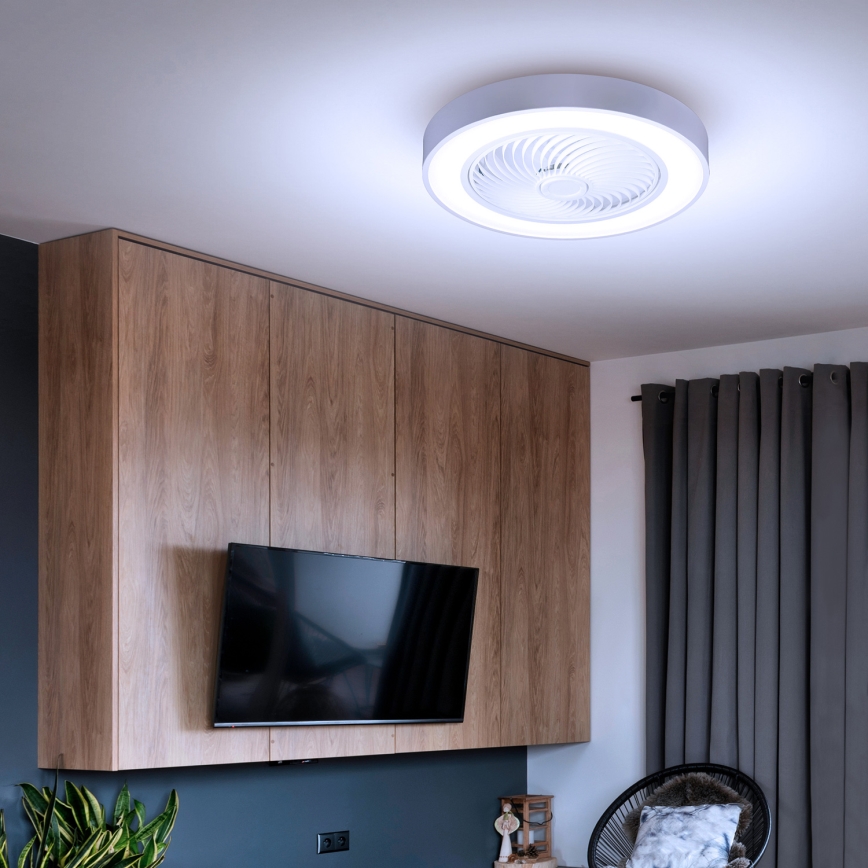 Brilagi - Plafón LED regulable con ventilador LED/30W/230V 3000-6500K blanco + control remoto