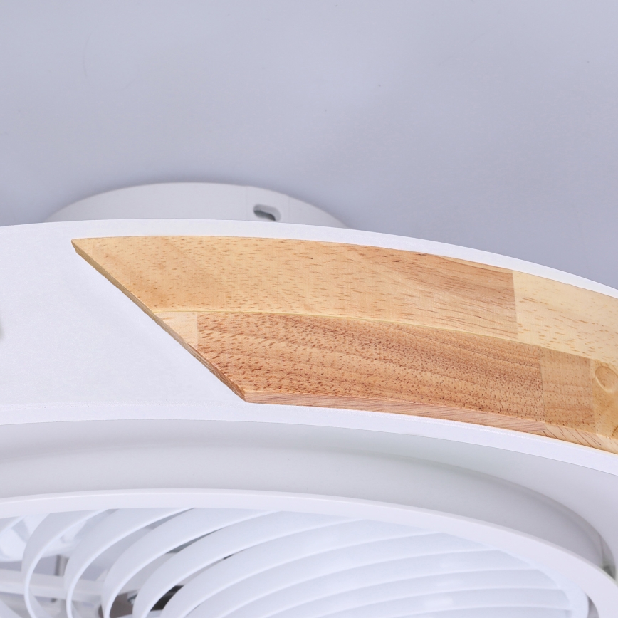 Brilagi - Plafón LED regulable con ventilador LED/30W/230V 3000-6500K blanco/roble + control remoto