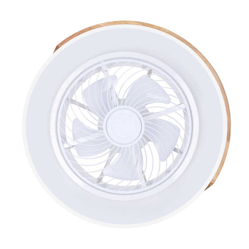 Brilagi - Plafón LED regulable con ventilador LED/30W/230V 3000-6500K blanco/roble + control remoto