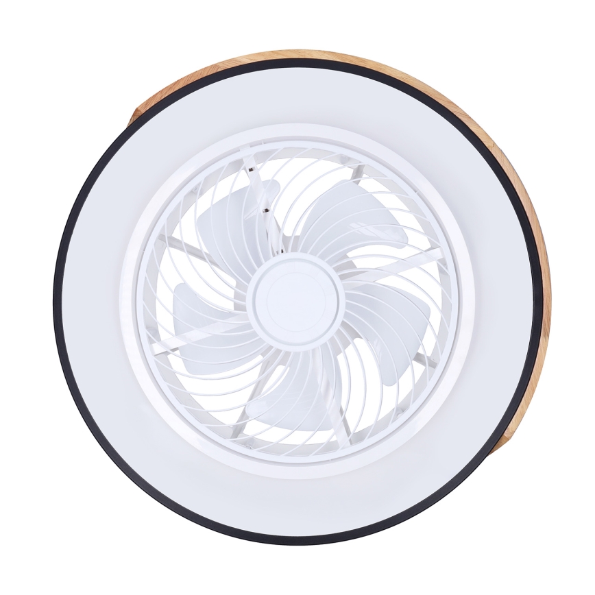 Brilagi - Plafón LED regulable con ventilador LED/30W/230V 3000-6500K negro/roble + control remoto