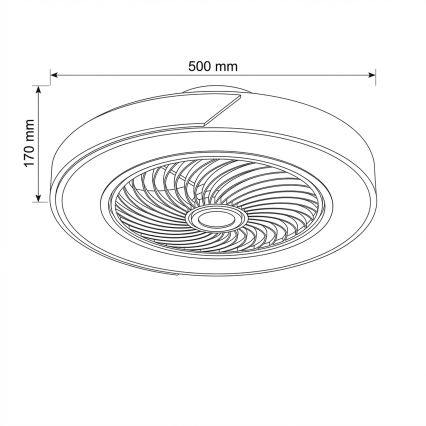 Brilagi - Lámpara de techo LED regulable con ventilador, 38 W, 230 V, 3000–6500 K, Ø 50 cm, rosa/roble + mando a distancia