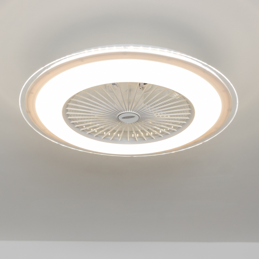 Brilagi - Lámpara LED regulable con ventilador RONDA LED/48W/230V 3000-6000K blanca + mando a distancia