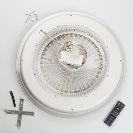Brilagi - Lámpara LED regulable con ventilador RONDA LED/48W/230V 3000-6000K negro + control remoto
