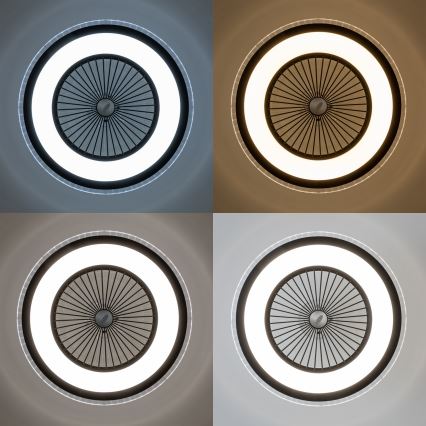Brilagi - Lámpara LED regulable con ventilador RONDA LED/48W/230V 3000-6000K negro + control remoto
