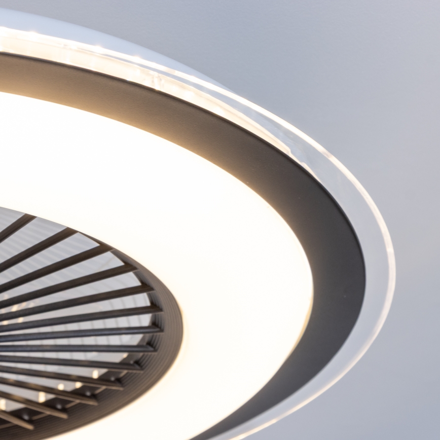 Brilagi - Lámpara LED regulable con ventilador RONDA LED/48W/230V 3000-6000K negro + control remoto